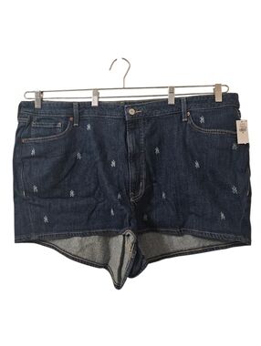Blue Old Navy Women's High-Rise OG Straight Floral Denim Shorts